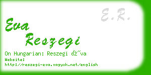 eva reszegi business card